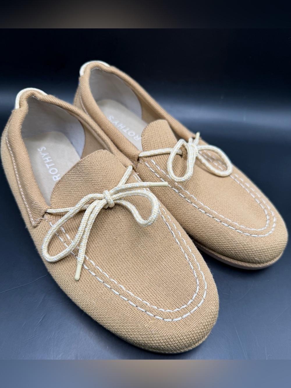 Rothy's-Women’s Tan Canvas Slip-On Loafers - Size:8.5